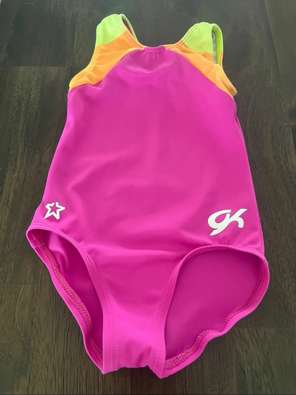 GK Kids' Hot Pink Neon Orange Neon Yellow Leotard Gymnastics Dance Youth CXS XS